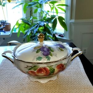 Vintage Porcelain Weiden Bavaria Soup Tureen with Ladle